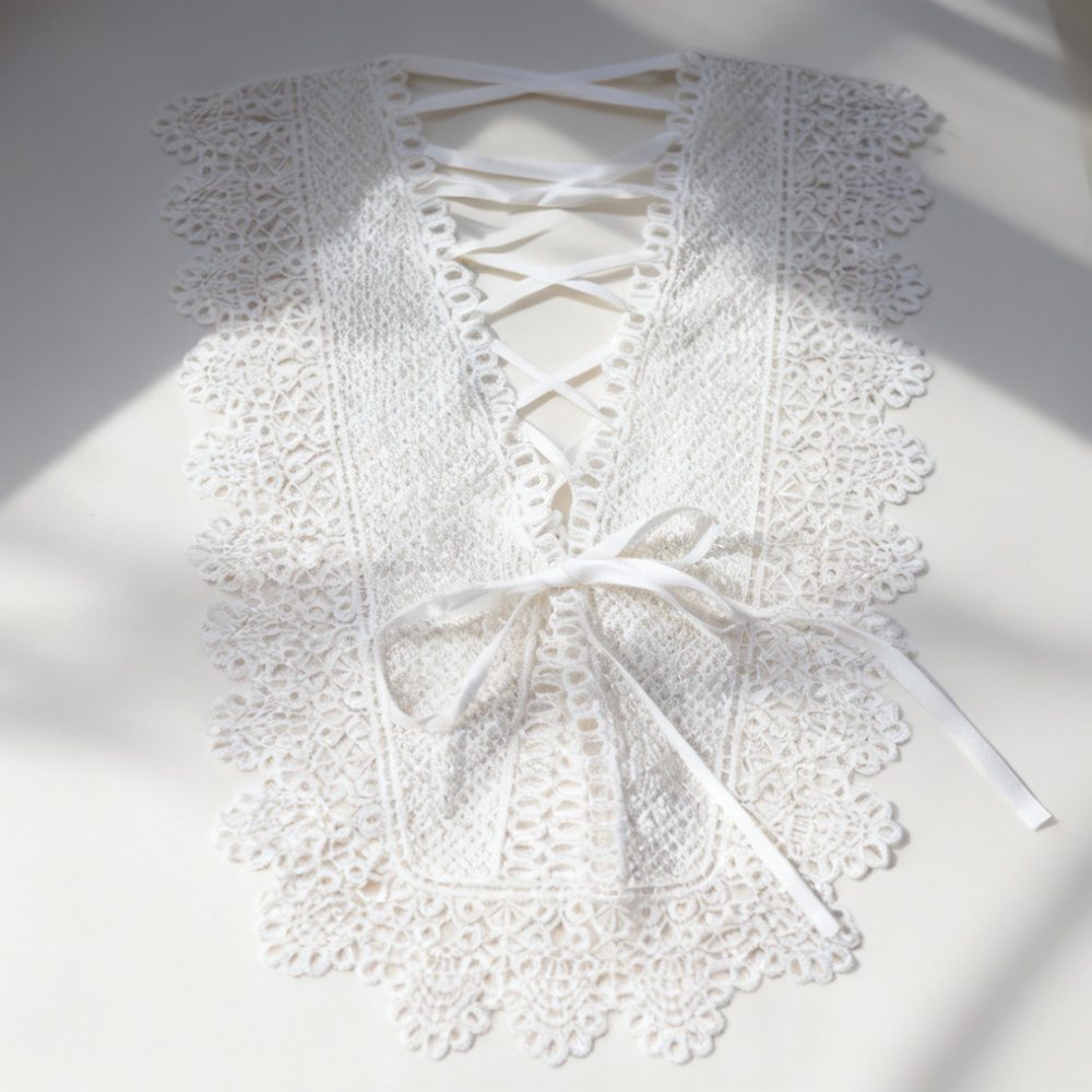 Neckline Panel Lace Applique for Bridal Dresses & Garment Trim
