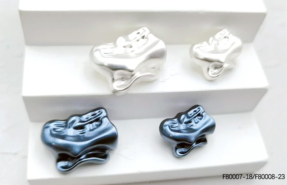 Metal Sew-On Decorative Buttons in Two Matching Sizes