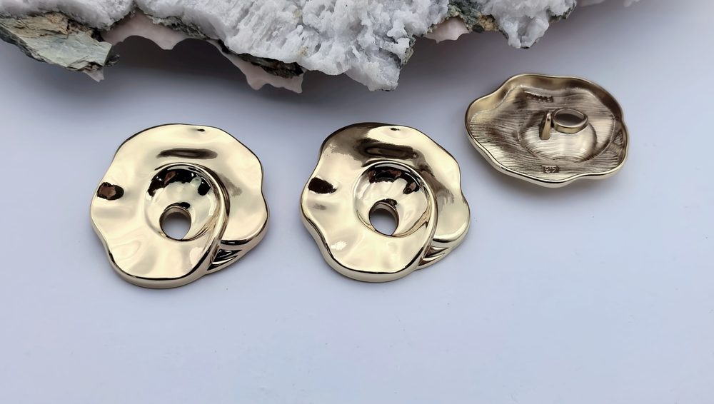 Large Decorative Metal Sew-On Button for Coats and Bags