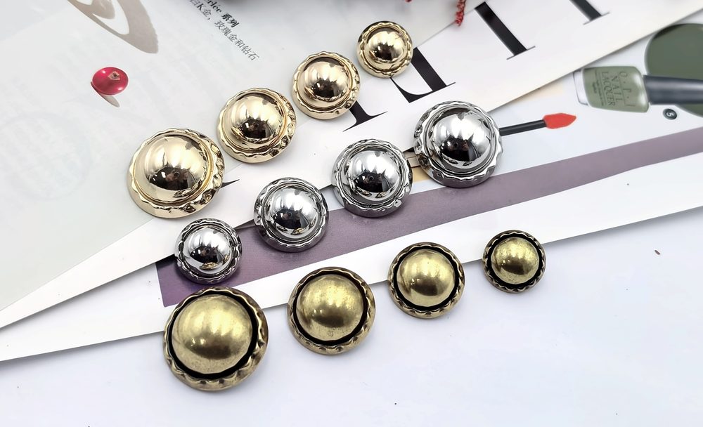 Metal Mushroom Sew-On Buttons in Multiple Sizes