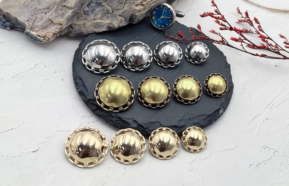 Metal Mushroom Sew-On Buttons in Multi Sizes