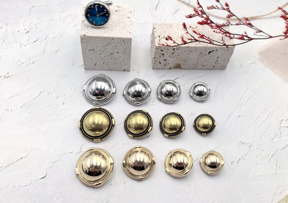 Metal Mushroom Sew-On Buttons for Coats and Knitwear