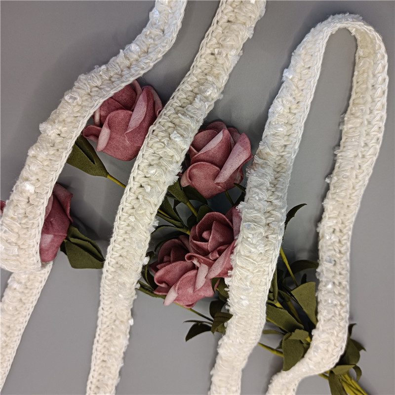 Hand-Sewn Beaded Trim with Sequins and Beads for Apparel, Bridal and DIY