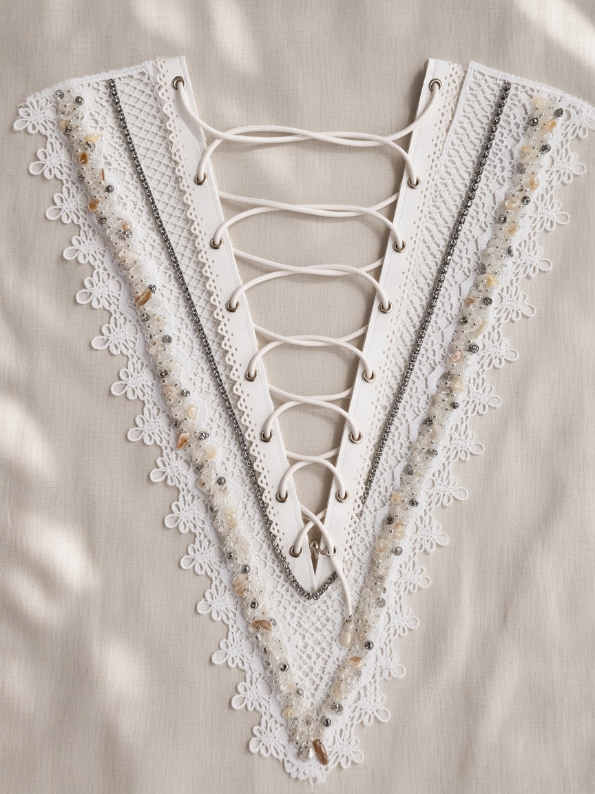 Lace-up neckline panel