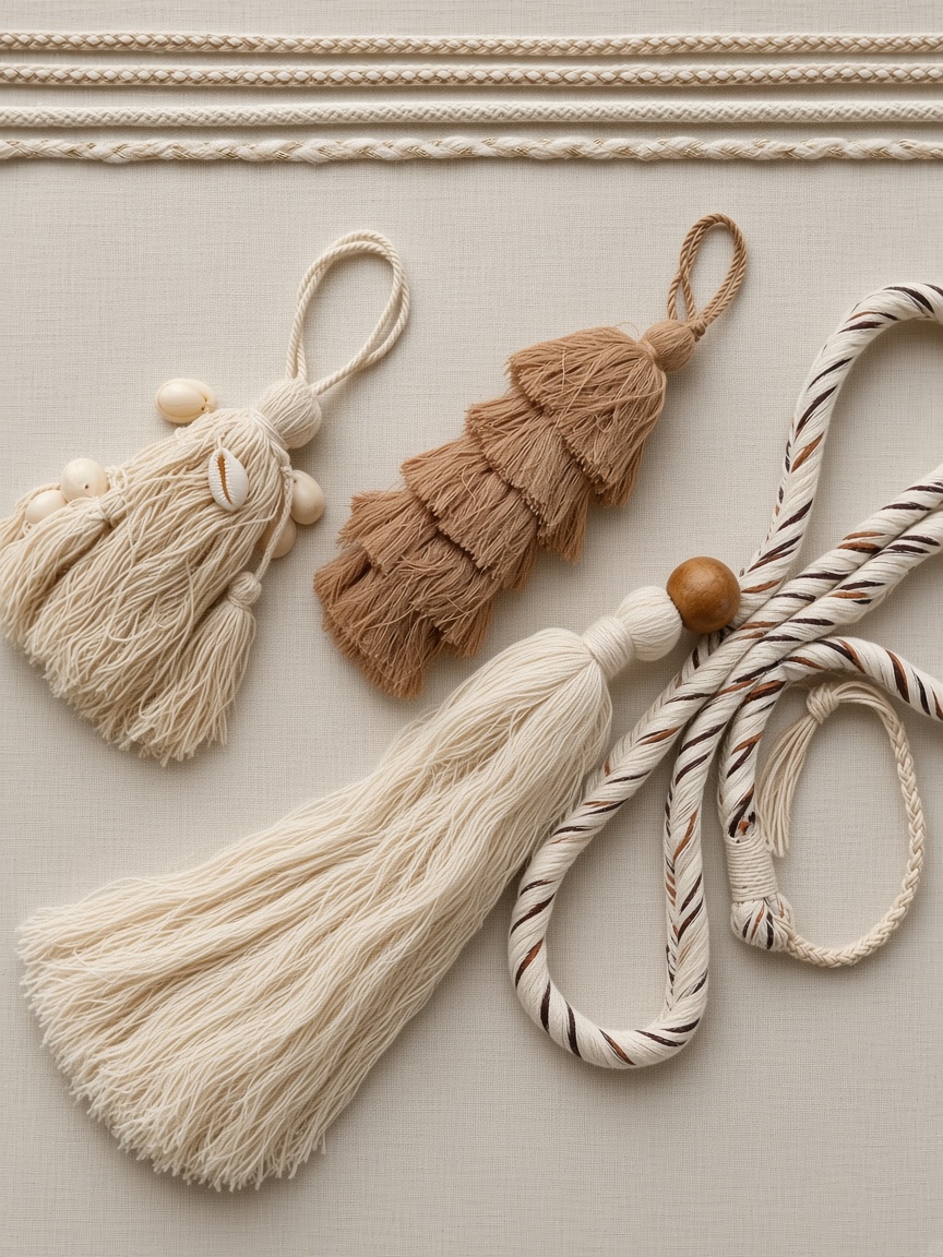 Cotton tassels and tie cords