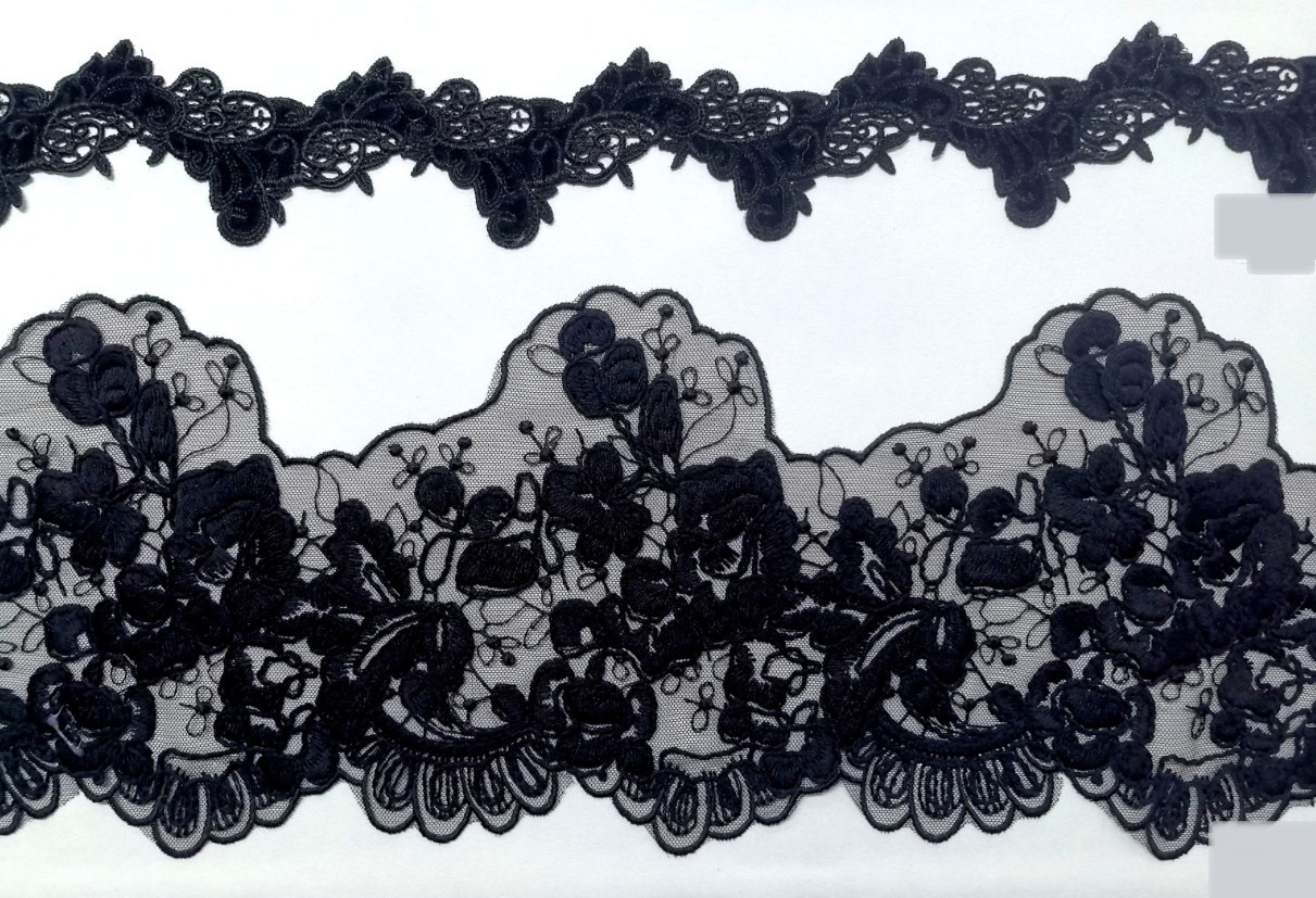 Black Floral Eyelash Lace