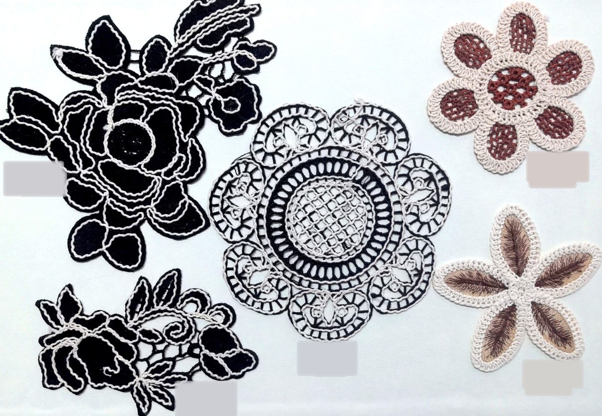 Black and Ivory Crochet Motifs