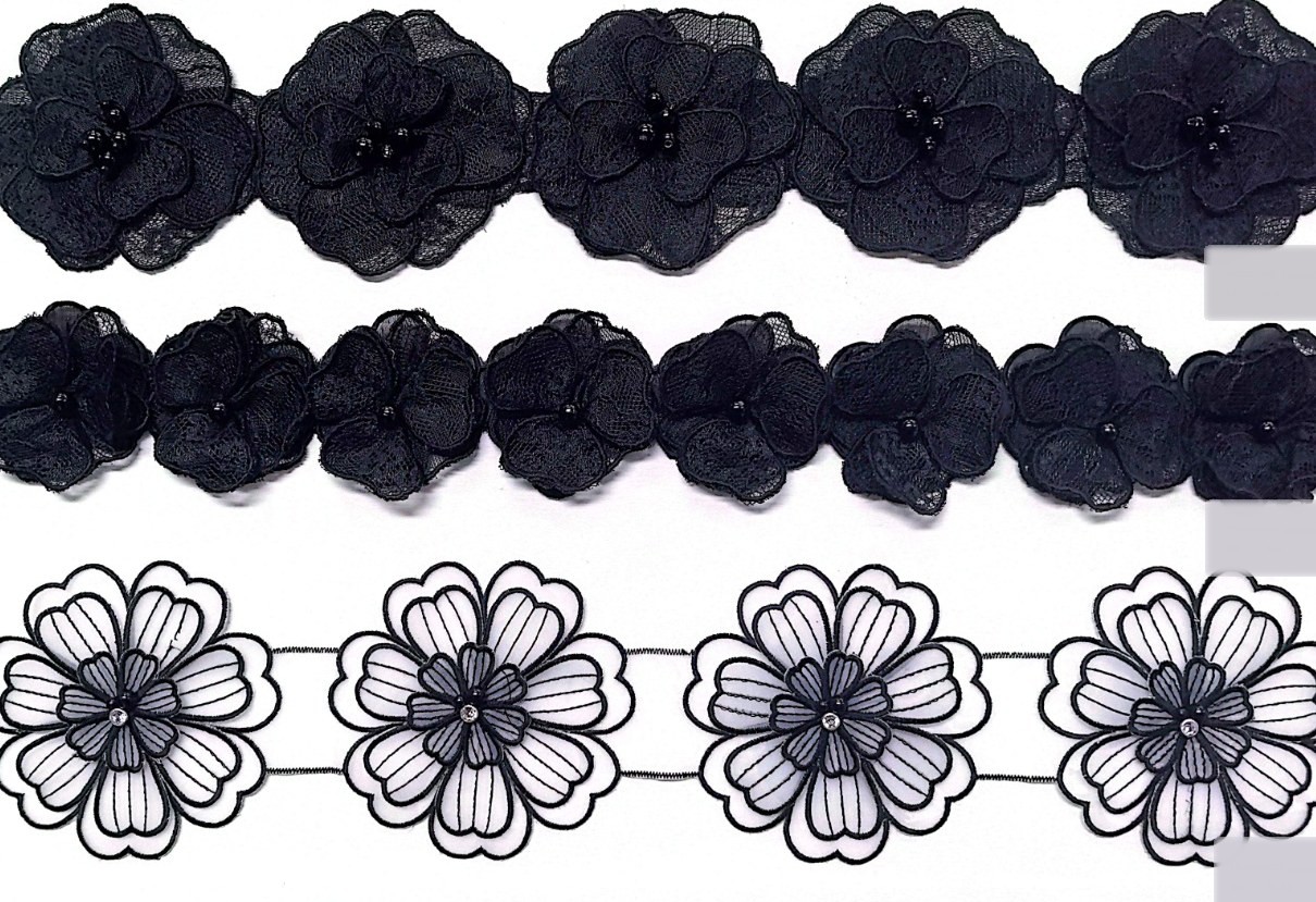 Black and White Floral Lace Tapes
