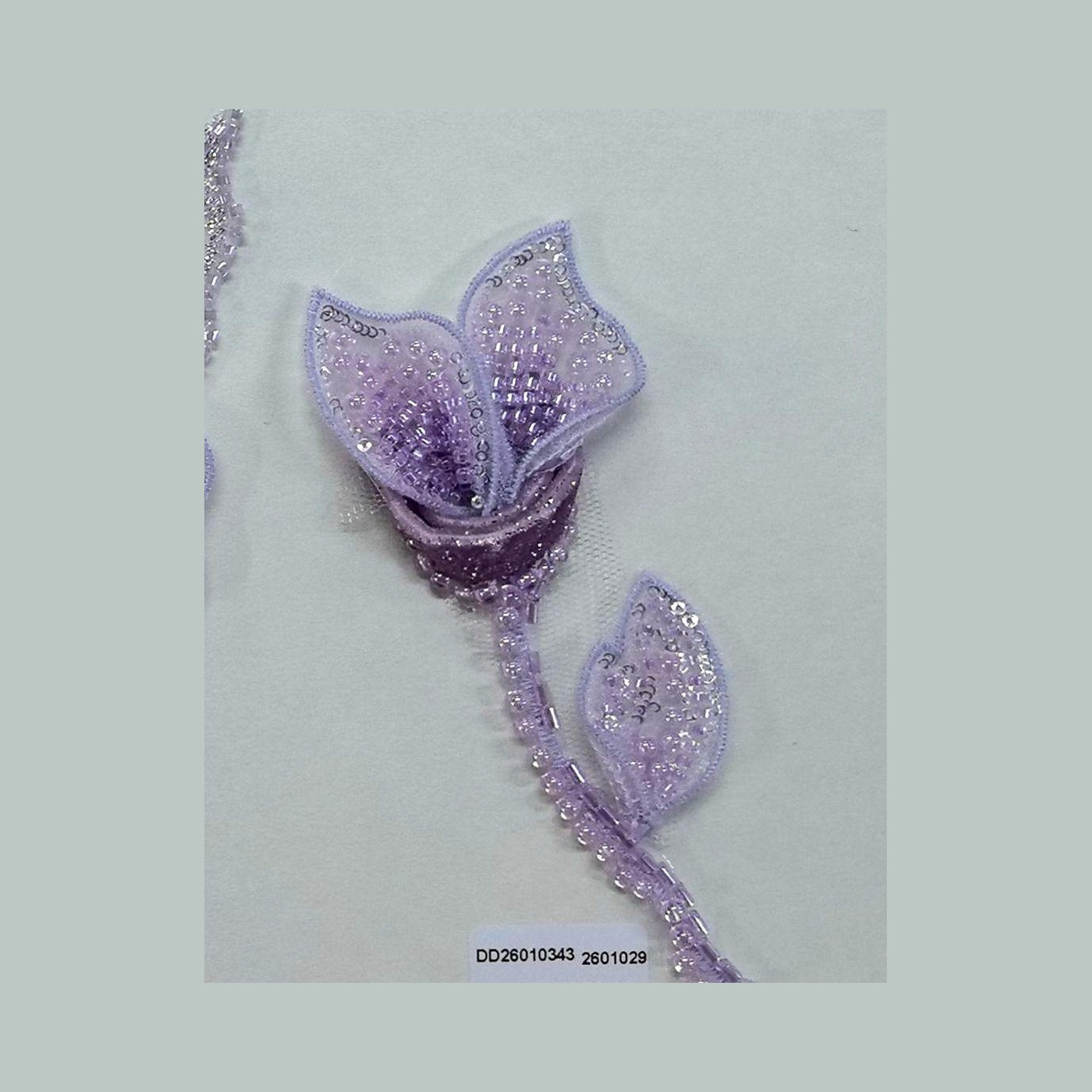 浅紫玫瑰枝贴花 DD26010343