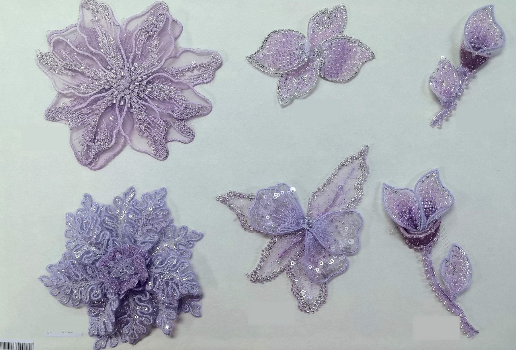 Lilac Sequin Flower Appliques