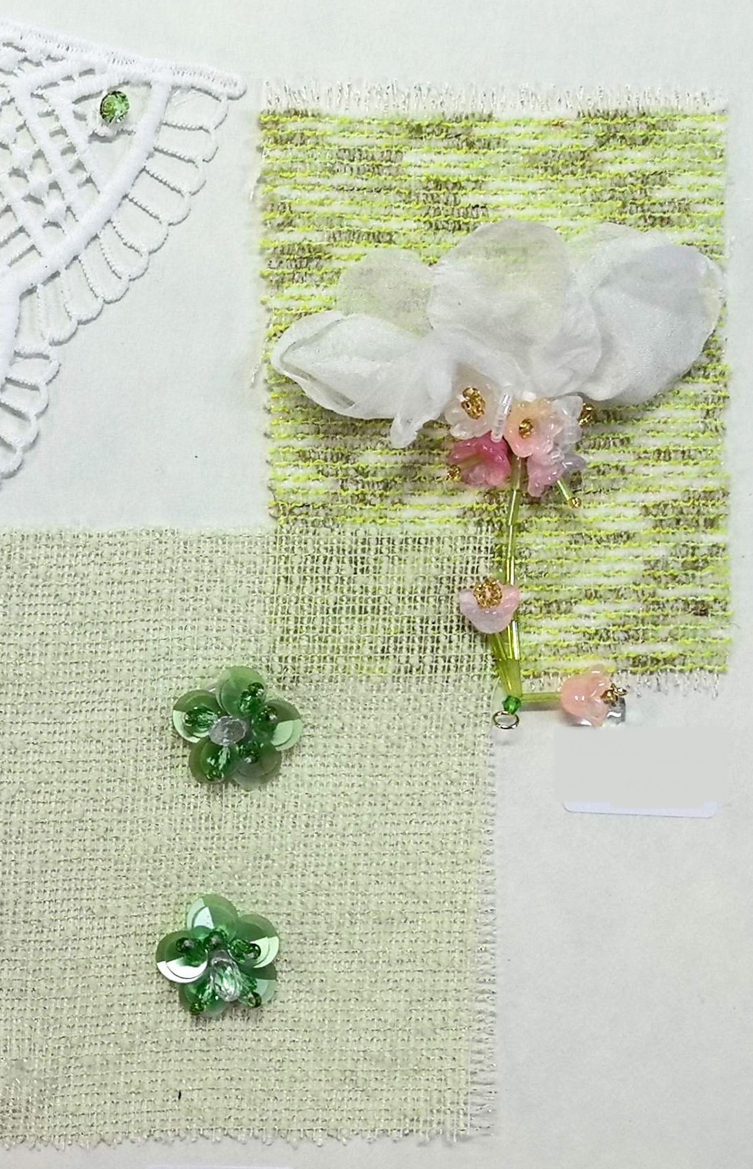 Mint Organza Flower Accents