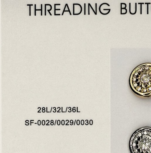Sew-on Button SF-00288/00299/00300 (28L/32L/36L)
