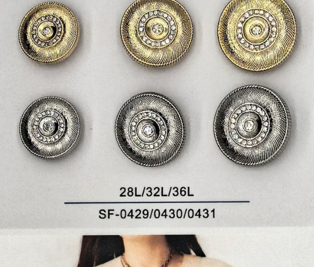 Sew-on Button SF-04299/04300/04311 (28L/32L/36L)