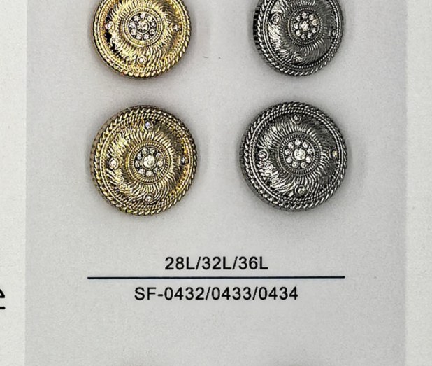 Sew-on Button SF-04322/04333/04344 (28L/32L/36L)