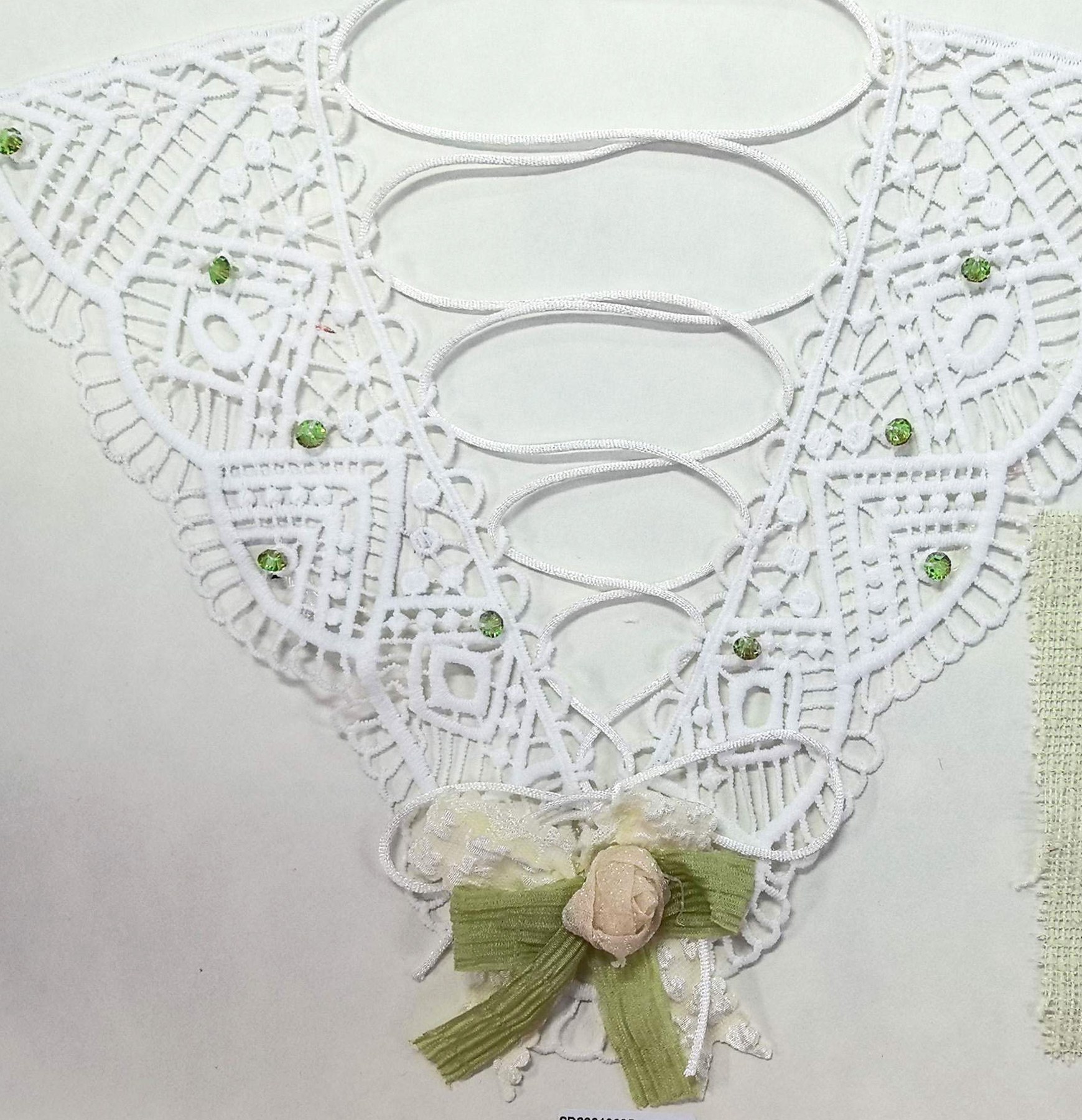 White Lattice Lace-up Neckline