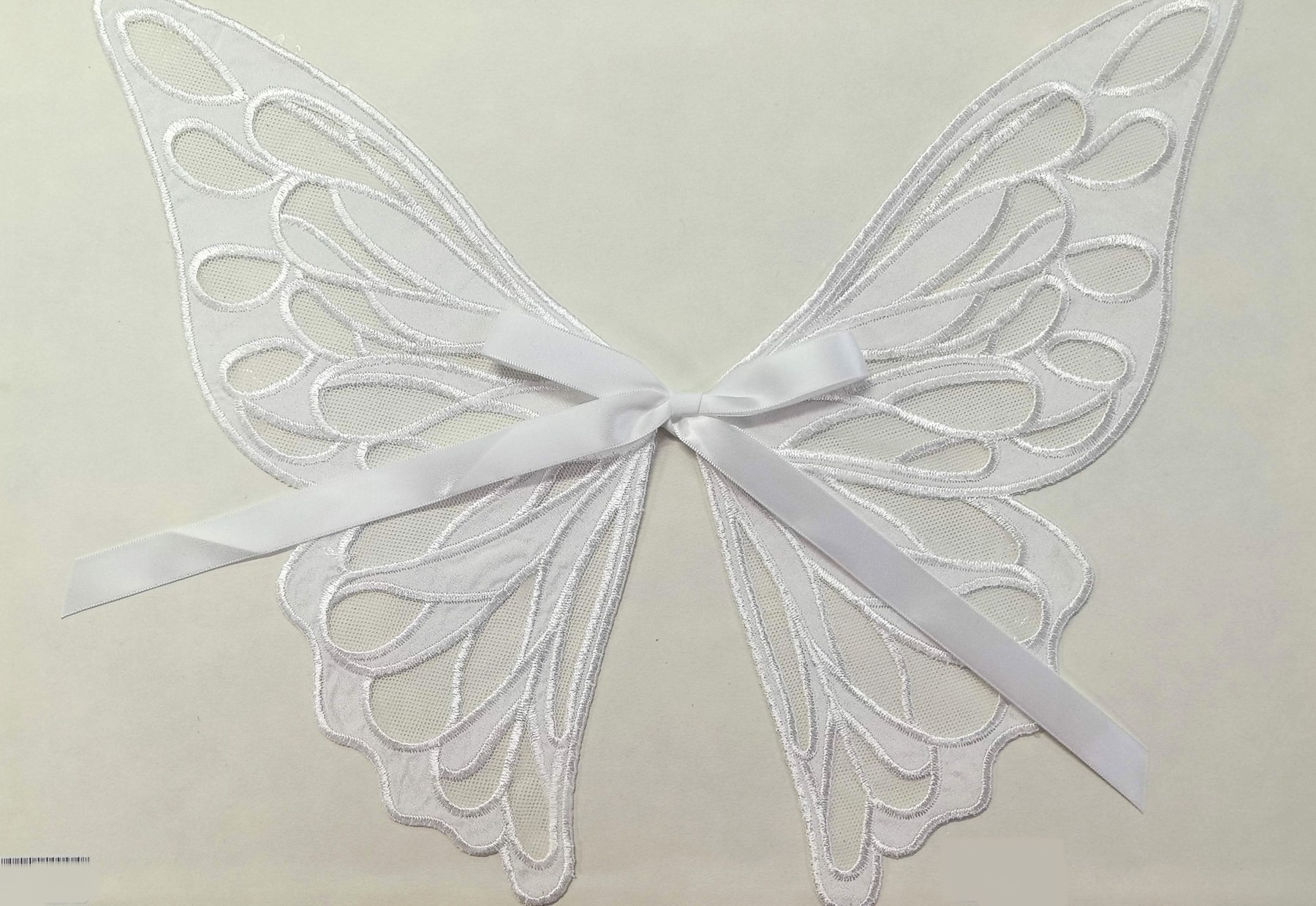 White Mesh Butterfly Wing Applique